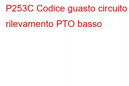 P253C Codice guasto circuito rilevamento PTO basso