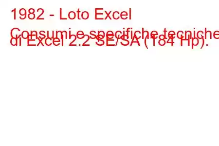 1982 - Loto Excel
Consumi e specifiche tecniche di Excel 2.2 SE/SA (184 Hp).