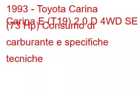 1993 - Toyota Carina
Carina E (T19) 2.0 D 4WD SE (73 Hp) Consumo di carburante e specifiche tecniche