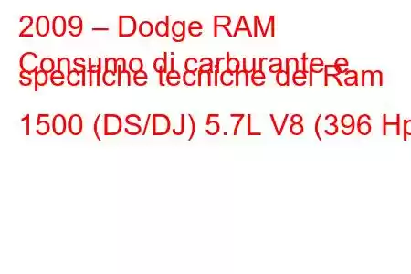 2009 – Dodge RAM
Consumo di carburante e specifiche tecniche del Ram 1500 (DS/DJ) 5.7L V8 (396 Hp)