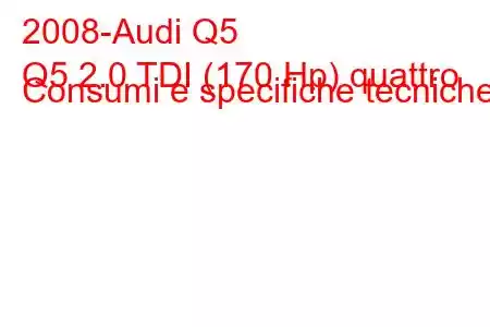 2008-Audi Q5
Q5 2.0 TDI (170 Hp) quattro Consumi e specifiche tecniche