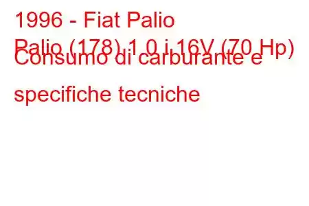 1996 - Fiat Palio
Palio (178) 1.0 i 16V (70 Hp) Consumo di carburante e specifiche tecniche