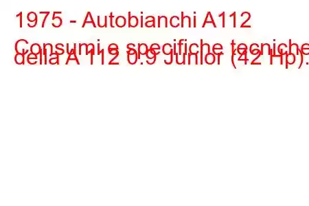 1975 - Autobianchi A112
Consumi e specifiche tecniche della A 112 0.9 Junior (42 Hp).