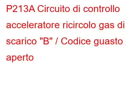 P213A Circuito di controllo acceleratore ricircolo gas di scarico 