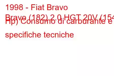 1998 - Fiat Bravo
Bravo (182) 2.0 HGT 20V (154 Hp) Consumo di carburante e specifiche tecniche