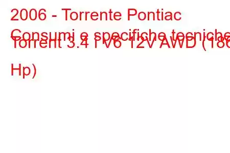 2006 - Torrente Pontiac
Consumi e specifiche tecniche Torrent 3.4 i V6 12V AWD (186 Hp)