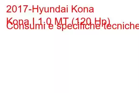 2017-Hyundai Kona
Kona I 1.0 MT (120 Hp) Consumi e specifiche tecniche