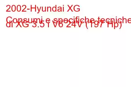 2002-Hyundai XG
Consumi e specifiche tecniche di XG 3.5 i V6 24V (197 Hp)