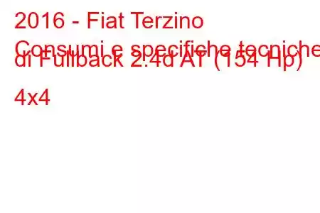 2016 - Fiat Terzino
Consumi e specifiche tecniche di Fullback 2.4d AT (154 Hp) 4x4