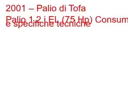 2001 – Palio di Tofa
Palio 1.2 i EL (75 Hp) Consumi e specifiche tecniche