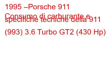 1995 –Porsche 911
Consumo di carburante e specifiche tecniche della 911 (993) 3.6 Turbo GT2 (430 Hp)