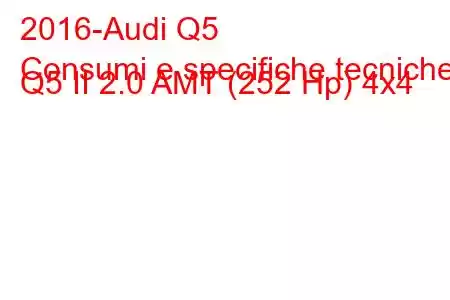 2016-Audi Q5
Consumi e specifiche tecniche Q5 II 2.0 AMT (252 Hp) 4x4