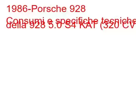 1986-Porsche 928
Consumi e specifiche tecniche della 928 5.0 S4 KAT (320 CV)