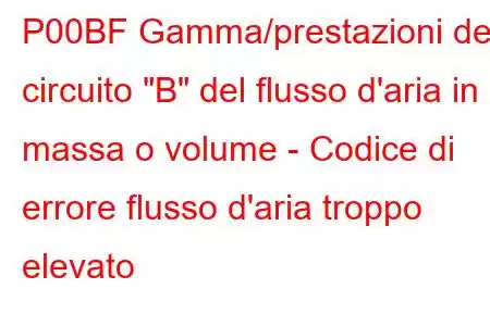 P00BF Gamma/prestazioni del circuito 