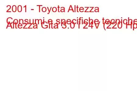 2001 - Toyota Altezza
Consumi e specifiche tecniche Altezza Gita 3.0 i 24V (220 Hp)