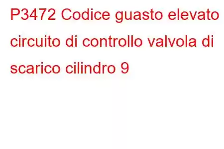 P3472 Codice guasto elevato circuito di controllo valvola di scarico cilindro 9