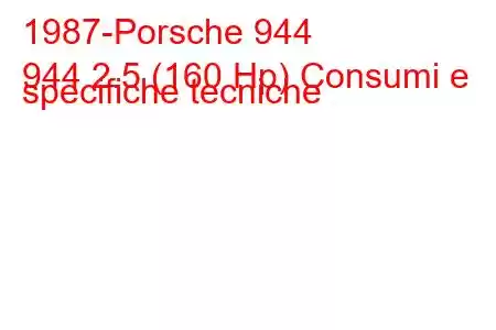 1987-Porsche 944
944 2.5 (160 Hp) Consumi e specifiche tecniche