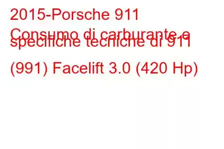 2015-Porsche 911
Consumo di carburante e specifiche tecniche di 911 (991) Facelift 3.0 (420 Hp)