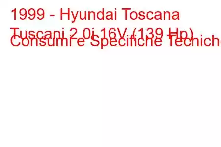 1999 - Hyundai Toscana
Tuscani 2.0i 16V (139 Hp) Consumi e Specifiche Tecniche