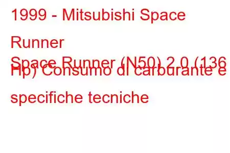 1999 - Mitsubishi Space Runner
Space Runner (N50) 2.0 (136 Hp) Consumo di carburante e specifiche tecniche