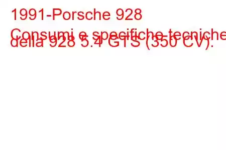 1991-Porsche 928
Consumi e specifiche tecniche della 928 5.4 GTS (350 CV).