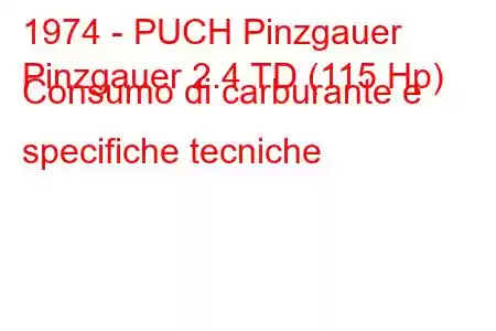 1974 - PUCH Pinzgauer
Pinzgauer 2.4 TD (115 Hp) Consumo di carburante e specifiche tecniche