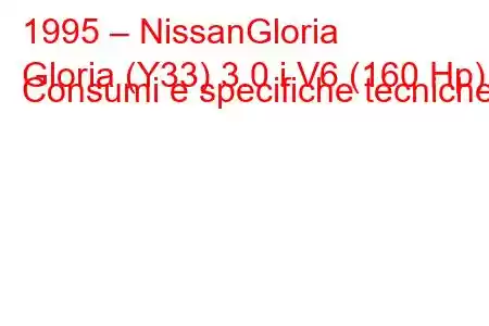 1995 – NissanGloria
Gloria (Y33) 3.0 i V6 (160 Hp) Consumi e specifiche tecniche