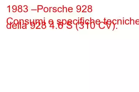 1983 –Porsche 928
Consumi e specifiche tecniche della 928 4.6 S (310 CV).