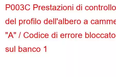 P003C Prestazioni di controllo del profilo dell'albero a camme 