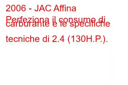 2006 - JAC Affina
Perfeziona il consumo di carburante e le specifiche tecniche di 2.4 (130H.P.).