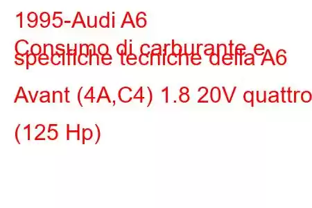 1995-Audi A6
Consumo di carburante e specifiche tecniche della A6 Avant (4A,C4) 1.8 20V quattro (125 Hp)