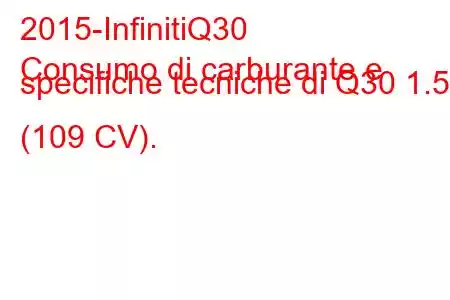 2015-InfinitiQ30
Consumo di carburante e specifiche tecniche di Q30 1.5d (109 CV).