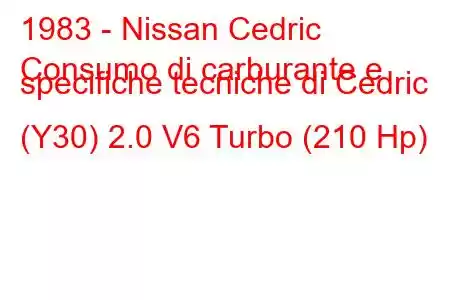 1983 - Nissan Cedric
Consumo di carburante e specifiche tecniche di Cedric (Y30) 2.0 V6 Turbo (210 Hp)