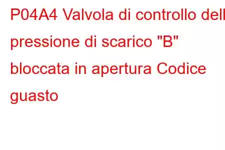 P04A4 Valvola di controllo della pressione di scarico 