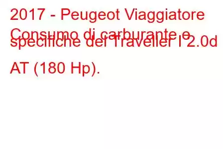 2017 - Peugeot Viaggiatore
Consumo di carburante e specifiche del Traveller I 2.0d AT (180 Hp).