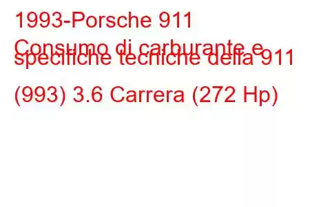 1993-Porsche 911
Consumo di carburante e specifiche tecniche della 911 (993) 3.6 Carrera (272 Hp)