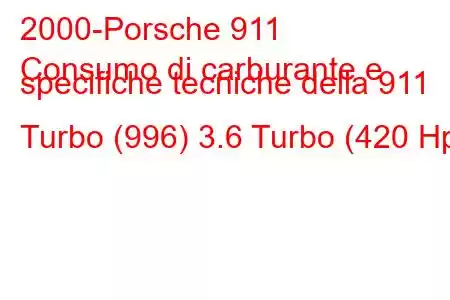 2000-Porsche 911
Consumo di carburante e specifiche tecniche della 911 Turbo (996) 3.6 Turbo (420 Hp)