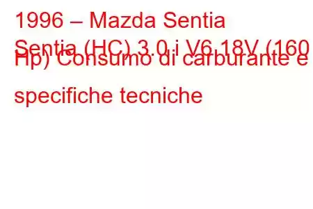 1996 – Mazda Sentia
Sentia (HC) 3.0 i V6 18V (160 Hp) Consumo di carburante e specifiche tecniche