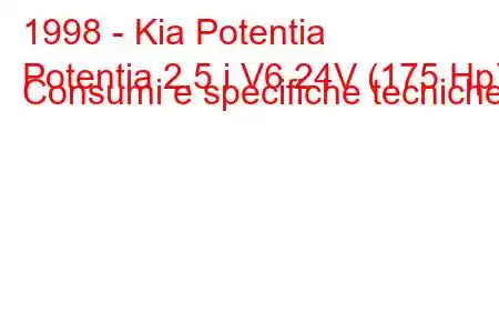 1998 - Kia Potentia
Potentia 2.5 i V6 24V (175 Hp) Consumi e specifiche tecniche