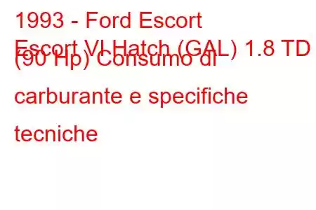 1993 - Ford Escort
Escort VI Hatch (GAL) 1.8 TD (90 Hp) Consumo di carburante e specifiche tecniche