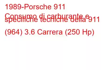 1989-Porsche 911
Consumo di carburante e specifiche tecniche della 911 (964) 3.6 Carrera (250 Hp)