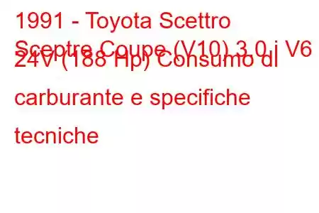 1991 - Toyota Scettro
Sceptre Coupe (V10) 3.0 i V6 24V (188 Hp) Consumo di carburante e specifiche tecniche