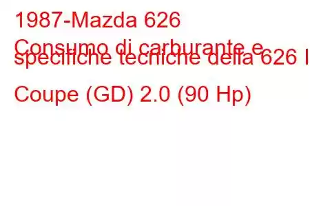 1987-Mazda 626
Consumo di carburante e specifiche tecniche della 626 III Coupe (GD) 2.0 (90 Hp)