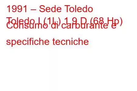 1991 – Sede Toledo
Toledo I (1L) 1.9 D (68 Hp) Consumo di carburante e specifiche tecniche