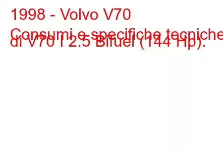 1998 - Volvo V70
Consumi e specifiche tecniche di V70 I 2.5 Bifuel (144 Hp).