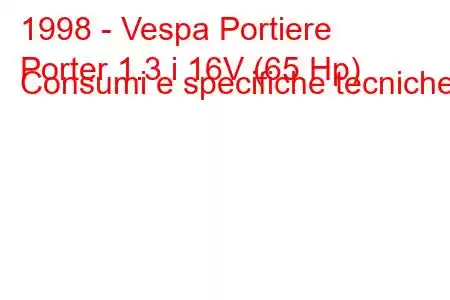 1998 - Vespa Portiere
Porter 1.3 i 16V (65 Hp) Consumi e specifiche tecniche