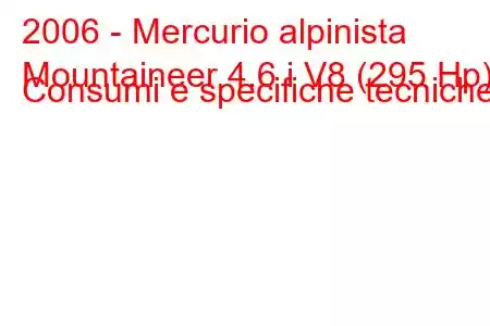 2006 - Mercurio alpinista
Mountaineer 4.6 i V8 (295 Hp) Consumi e specifiche tecniche