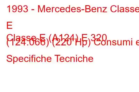 1993 - Mercedes-Benz Classe E
Classe E (A124) E 320 (124.066) (220 Hp) Consumi e Specifiche Tecniche