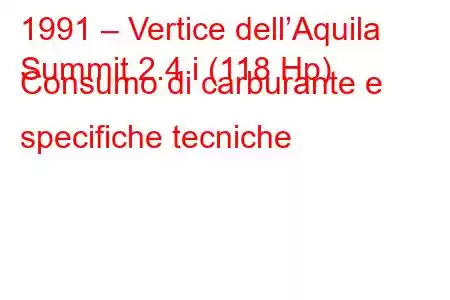 1991 – Vertice dell’Aquila
Summit 2.4 i (118 Hp) Consumo di carburante e specifiche tecniche