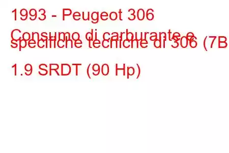 1993 - Peugeot 306
Consumo di carburante e specifiche tecniche di 306 (7B) 1.9 SRDT (90 Hp)